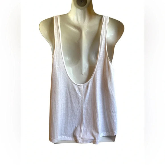We The FREE PEOPLE Carly Metal Ring Scoop-Back White Tank Top Sz M - Picture 4 of 9